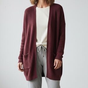 UniversalThread chunky Knit Burgundy Open Cardigan Cozy Sweater Basic loungewear